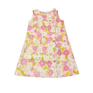 Vintage Carol & Mary Hawaii Floral Shift Dress Size Small 50s 60s Mod Gogo